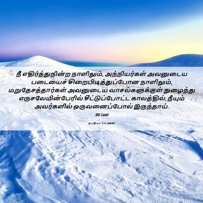 Picture 06 - ஒபதியா 1:11 TAMIRV - நீ எதிர்த்துநின்ற - Bible Verse Picture