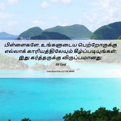 Picture 06 - கொலோசெயர் 3:20 TAMIRV - பிள்ளைகளே, - Bible Verse Picture