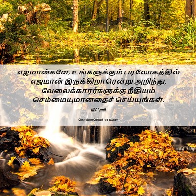 Picture 06 - கொலோசெயர் 4:1 TAMIRV - எஜமான்களே, - Bible Verse Picture
