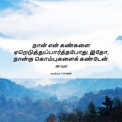 Picture 06 - சகரியா 1:18 TAMIRV - நான் என் கண்களை - Bible Verse Picture