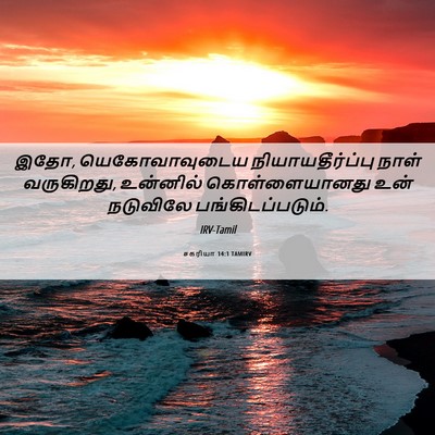 Picture 06 - சகரியா 14:1 TAMIRV - இதோ, யெகோவாவுடைய - Bible Verse Picture