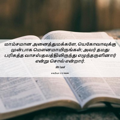 Picture 06 - சகரியா 2:13 TAMIRV - மாம்சமான - Bible Verse Picture