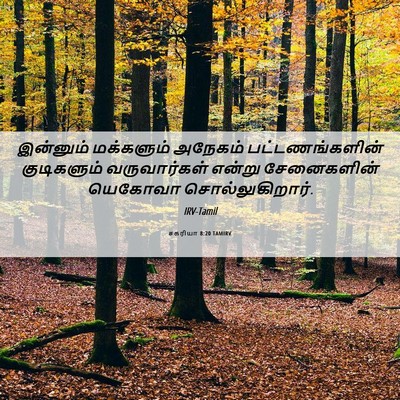 Picture 06 - சகரியா 8:20 TAMIRV - இன்னும் மக்களும் - Bible Verse Picture
