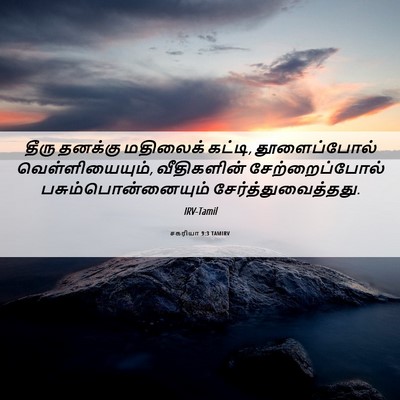 Picture 06 - சகரியா 9:3 TAMIRV - தீரு தனக்கு - Bible Verse Picture