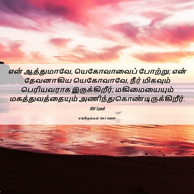 Picture 06 - சங்கீதங்கள் 104:1 TAMIRV - என் ஆத்துமாவே, - Bible Verse Picture