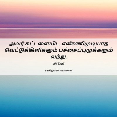 Picture 06 - சங்கீதங்கள் 105:34 TAMIRV - அவர் கட்டளையிட, - Bible Verse Picture