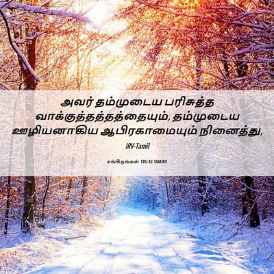 Picture 06 - சங்கீதங்கள் 105:42 TAMIRV - அவர் தம்முடைய - Bible Verse Picture