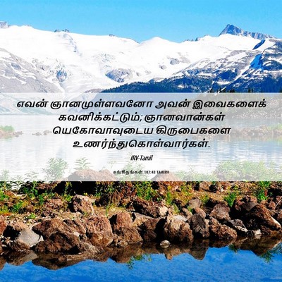 Picture 06 - சங்கீதங்கள் 107:43 TAMIRV - எவன் ஞானமுள்ளவனோ - Bible Verse Picture
