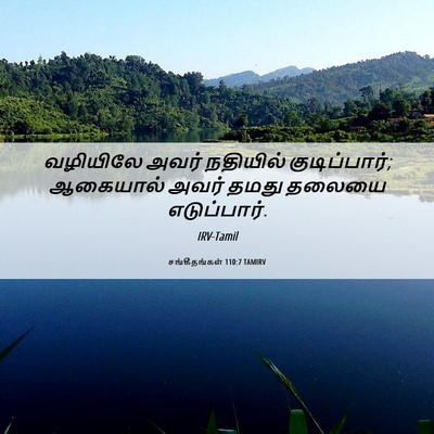 Picture 06 - சங்கீதங்கள் 110:7 TAMIRV - வழியிலே அவர் - Bible Verse Picture