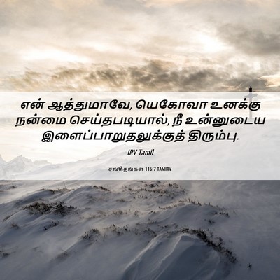 Picture 06 - சங்கீதங்கள் 116:7 TAMIRV - என் ஆத்துமாவே, - Bible Verse Picture