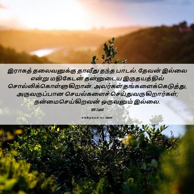 Picture 06 - சங்கீதங்கள் 14:1 TAMIRV - இராகத் தலைவனுக்கு - Bible Verse Picture