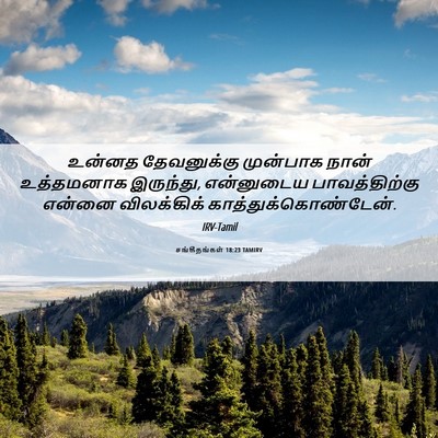 Picture 06 - சங்கீதங்கள் 18:23 TAMIRV - உன்னத தேவனுக்கு - Bible Verse Picture