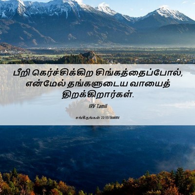 Picture 06 - சங்கீதங்கள் 22:13 TAMIRV - பீறி - Bible Verse Picture