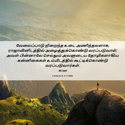 Picture 06 - சங்கீதங்கள் 45:14 TAMIRV - வேலைப்பாடு - Bible Verse Picture