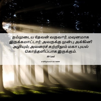 Picture 06 - சங்கீதங்கள் 50:3 TAMIRV - நம்முடைய தேவன் - Bible Verse Picture