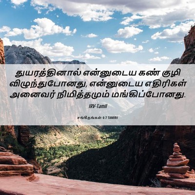 Picture 06 - சங்கீதங்கள் 6:7 TAMIRV - துயரத்தினால் - Bible Verse Picture