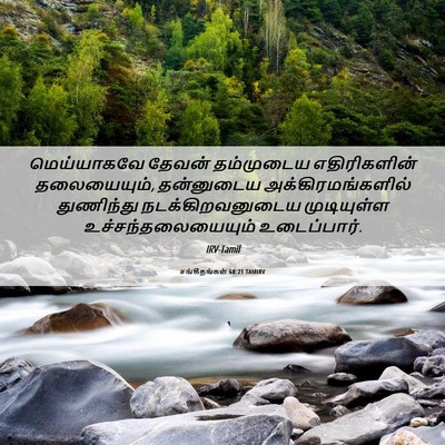 Picture 06 - சங்கீதங்கள் 68:21 TAMIRV - மெய்யாகவே தேவன் - Bible Verse Picture