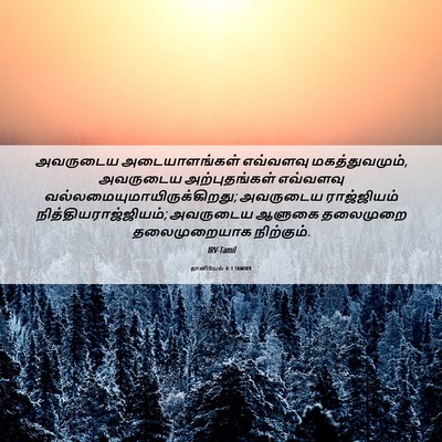 Picture 06 - தானியேல் 4:3 TAMIRV - அவருடைய - Bible Verse Picture