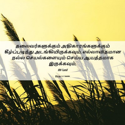 Picture 06 - தீத்து 3:1 TAMIRV - தலைவர்களுக்கும் - Bible Verse Picture
