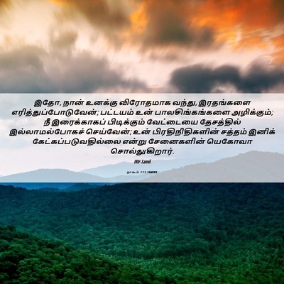 Picture 06 - நாகூம் 2:13 TAMIRV - இதோ, நான் உனக்கு - Bible Verse Picture