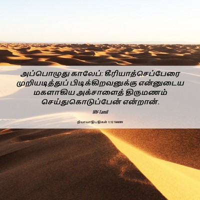 Picture 06 - நியாயாதிபதிகள் 1:12 TAMIRV - அப்பொழுது காலேப்: - Bible Verse Picture