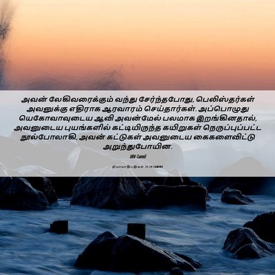 Picture 06 - நியாயாதிபதிகள் 15:14 TAMIRV - அவன் - Bible Verse Picture