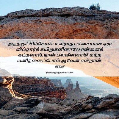 Picture 06 - நியாயாதிபதிகள் 16:7 TAMIRV - அதற்குச் - Bible Verse Picture