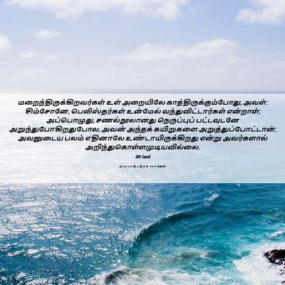 Picture 06 - நியாயாதிபதிகள் 16:9 TAMIRV -  - Bible Verse Picture