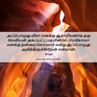 Picture 06 - நியாயாதிபதிகள் 17:13 TAMIRV - அப்பொழுது மீகா: - Bible Verse Picture