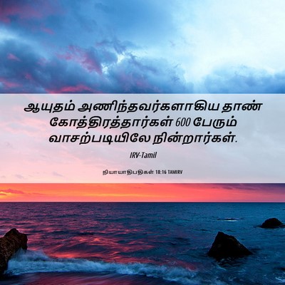 Picture 06 - நியாயாதிபதிகள் 18:16 TAMIRV - ஆயுதம் - Bible Verse Picture