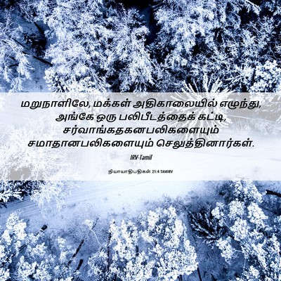 Picture 06 - நியாயாதிபதிகள் 21:4 TAMIRV - மறுநாளிலே, மக்கள் - Bible Verse Picture