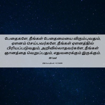 Picture 06 - நீதிமொழிகள் 1:22 TAMIRV - பேதைகளே, நீங்கள் - Bible Verse Picture