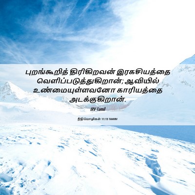 Picture 06 - நீதிமொழிகள் 11:13 TAMIRV - புறங்கூறித் - Bible Verse Picture