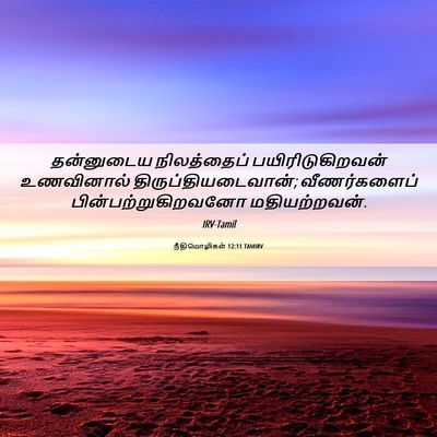 Picture 06 - நீதிமொழிகள் 12:11 TAMIRV - தன்னுடைய - Bible Verse Picture