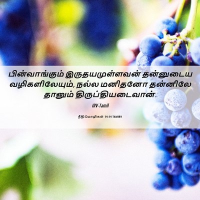 Picture 06 - நீதிமொழிகள் 14:14 TAMIRV - பின்வாங்கும் - Bible Verse Picture