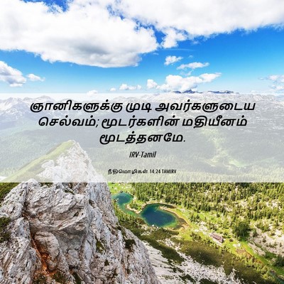 Picture 06 - நீதிமொழிகள் 14:24 TAMIRV - ஞானிகளுக்கு முடி - Bible Verse Picture