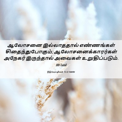 Picture 06 - நீதிமொழிகள் 15:22 TAMIRV - ஆலோசனை இல்லாததால் - Bible Verse Picture