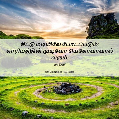 Picture 06 - நீதிமொழிகள் 16:33 TAMIRV - சீட்டு மடியிலே - Bible Verse Picture