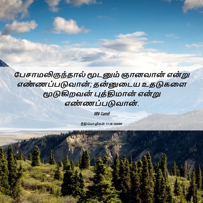 Picture 06 - நீதிமொழிகள் 17:28 TAMIRV - பேசாமலிருந்தால் - Bible Verse Picture