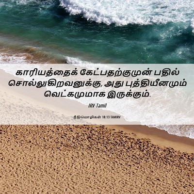 Picture 06 - நீதிமொழிகள் 18:13 TAMIRV - காரியத்தைக் - Bible Verse Picture