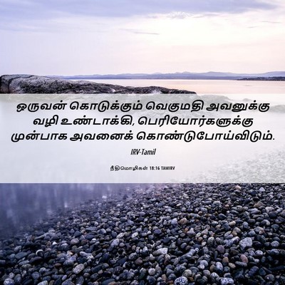 Picture 06 - நீதிமொழிகள் 18:16 TAMIRV - ஒருவன் கொடுக்கும் - Bible Verse Picture