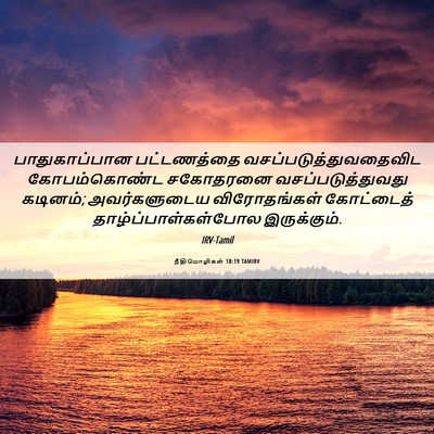 Picture 06 - நீதிமொழிகள் 18:19 TAMIRV - பாதுகாப்பான - Bible Verse Picture
