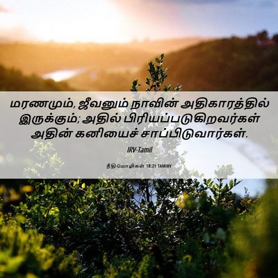 Picture 06 - நீதிமொழிகள் 18:21 TAMIRV - மரணமும், ஜீவனும் - Bible Verse Picture