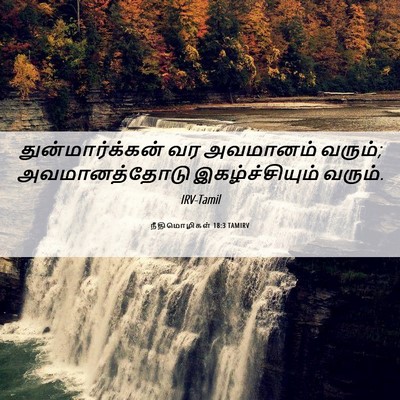 Picture 06 - நீதிமொழிகள் 18:3 TAMIRV - துன்மார்க்கன் வர - Bible Verse Picture