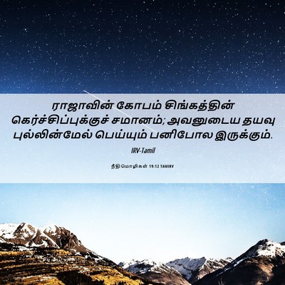 Picture 06 - நீதிமொழிகள் 19:12 TAMIRV - ராஜாவின் கோபம் - Bible Verse Picture