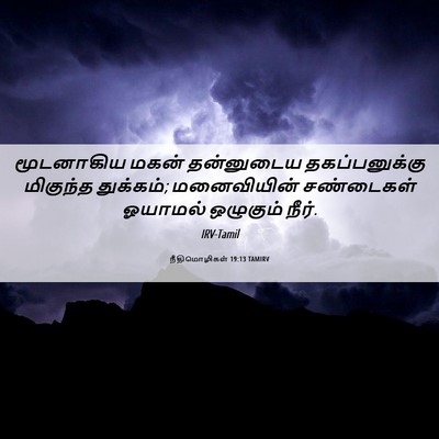 Picture 06 - நீதிமொழிகள் 19:13 TAMIRV - மூடனாகிய மகன் - Bible Verse Picture