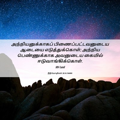 Picture 06 - நீதிமொழிகள் 20:16 TAMIRV - அந்நியனுக்காகப் - Bible Verse Picture
