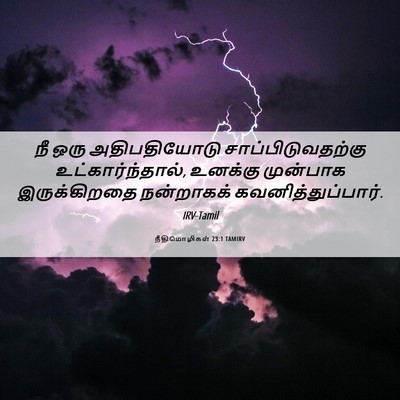Picture 06 - நீதிமொழிகள் 23:1 TAMIRV - நீ ஒரு அதிபதியோடு - Bible Verse Picture