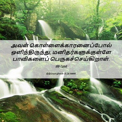 Picture 06 - நீதிமொழிகள் 23:28 TAMIRV - அவள் - Bible Verse Picture