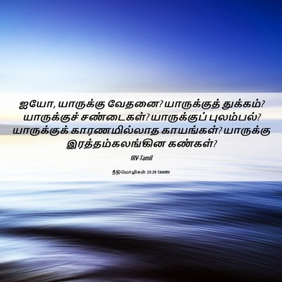 Picture 06 - நீதிமொழிகள் 23:29 TAMIRV - ஐயோ, யாருக்கு - Bible Verse Picture